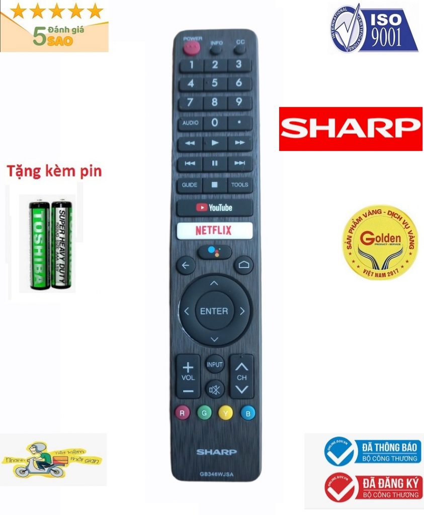 Điều khiển tivi Sharp GB346WJSA giá 352K dòng có giọng nói thông minh