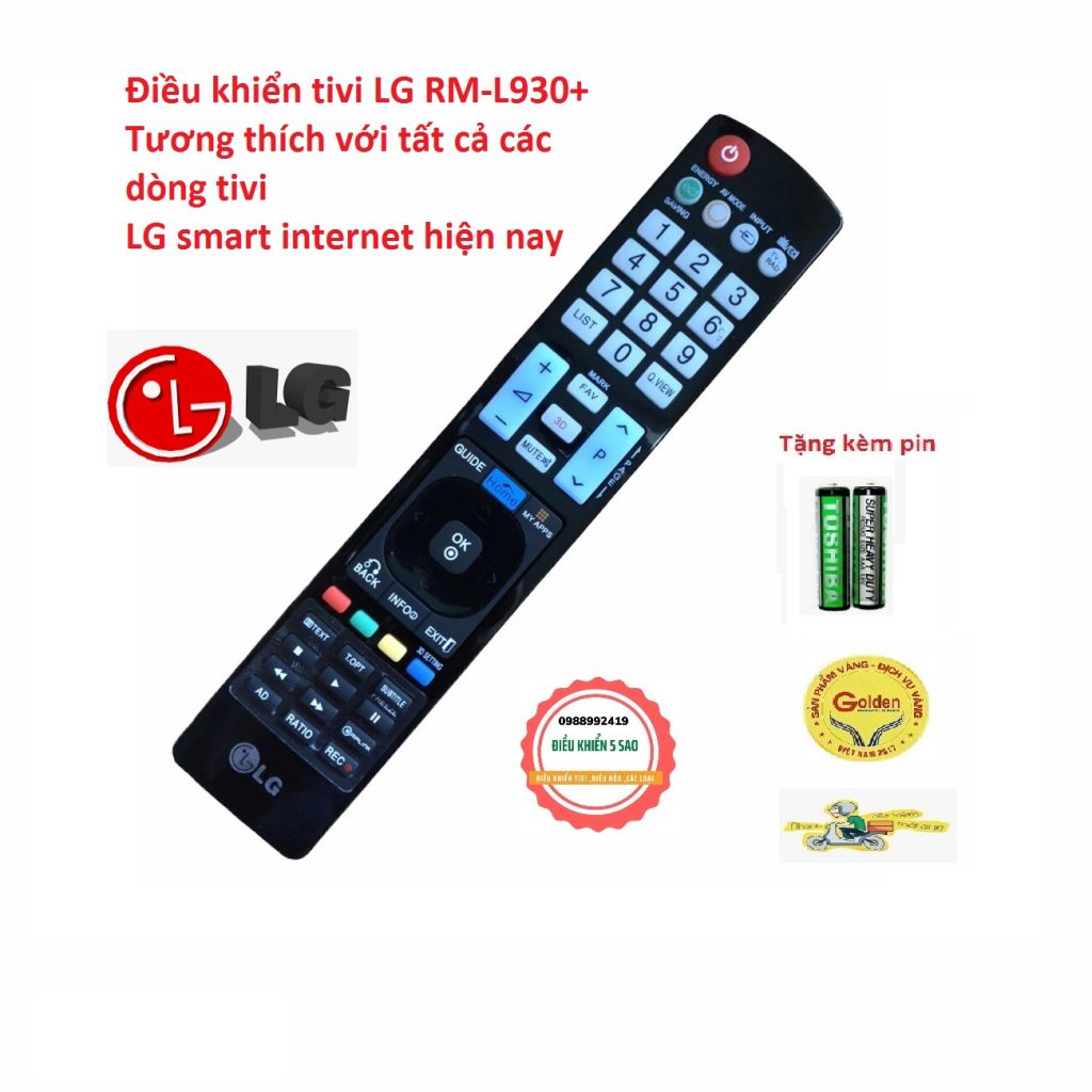 Điều khiển tivi LG RM-L930+ smart internet loại dài đa năng giá 52k