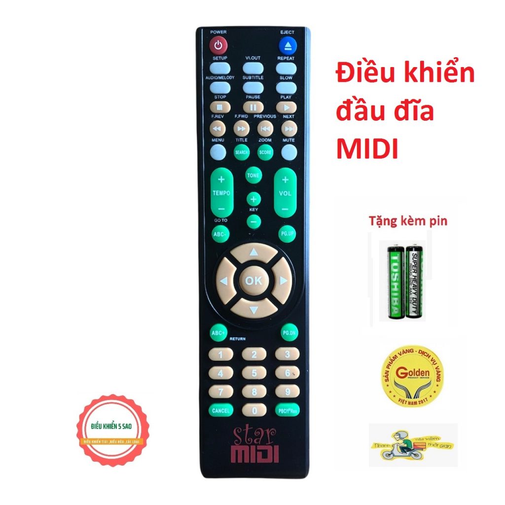 Điều khiển đầu đĩa Midi giá 33k , Remote đầu DVD hãng Midi loại tốt zin theo máy