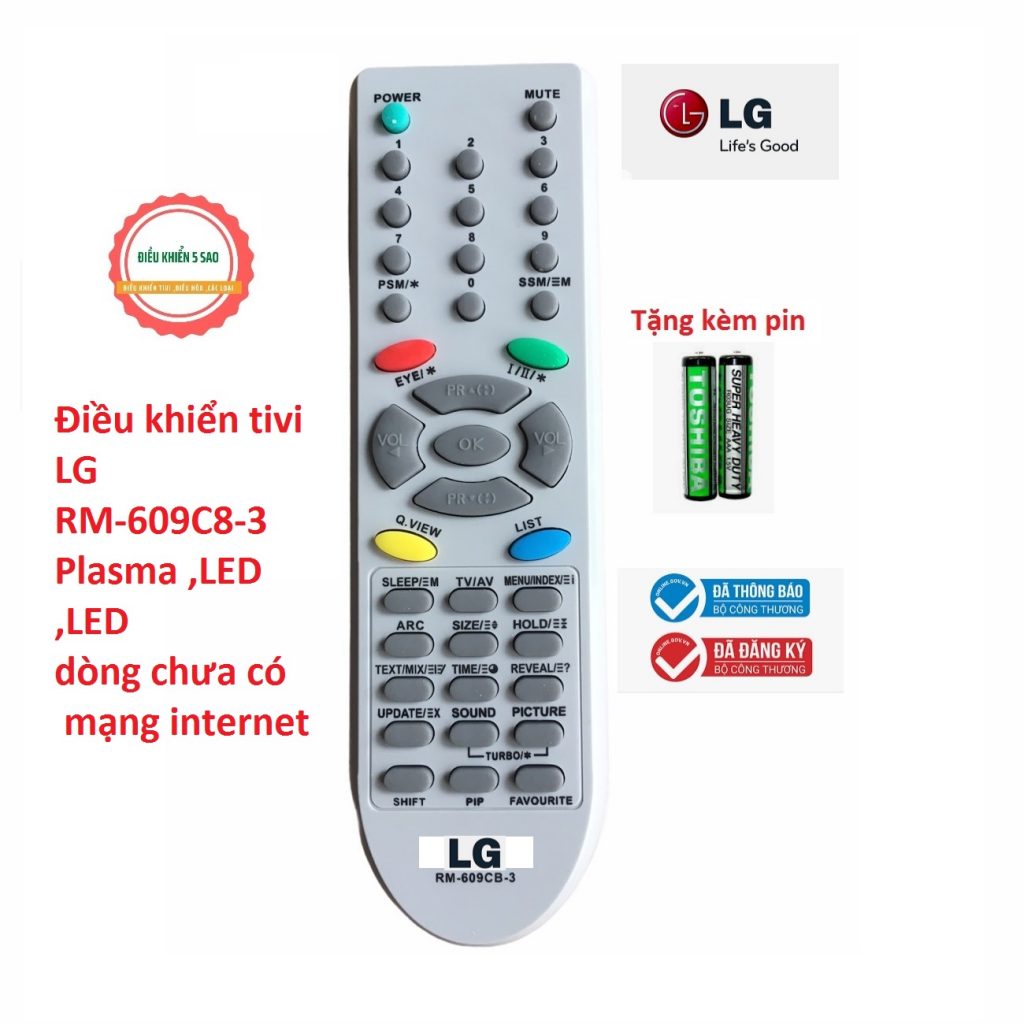 Điều khiển tivi LG RM-609CB-3 dành cho tivi LCD , CRT không internet