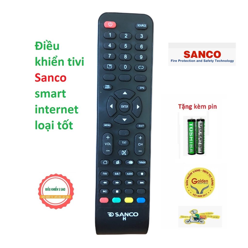 Điều khiển tivi Sanco , Remote tivi Sanco , đầu bấm tivi Sanco loại tốt zin
